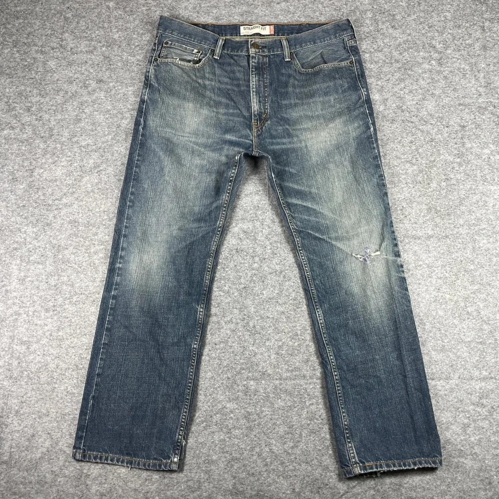Vintage Levi's Jeans Mens 38x30 Blue 505 Straight Fit Denim Distressed Fade Y2K